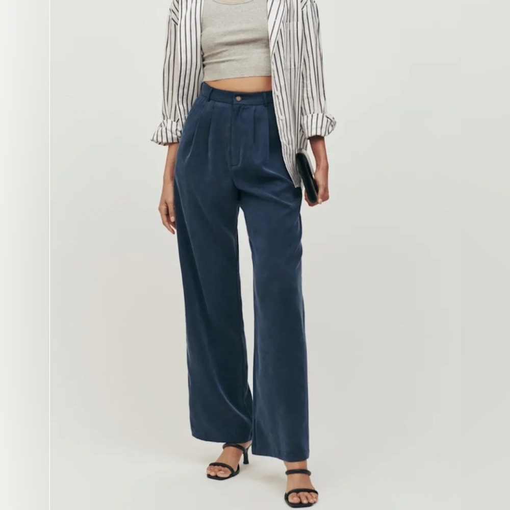 Reformation | Navy Mason Pant | Size 6